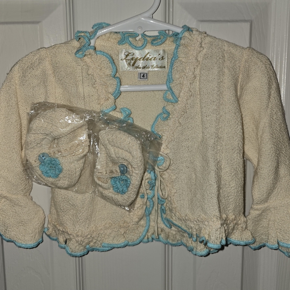 NEW Cotton 4T Cardigan & Booties